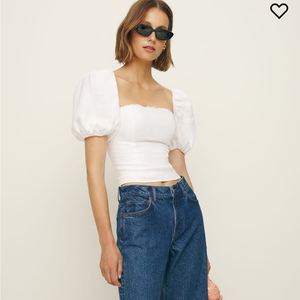 Reformation white smock top S
